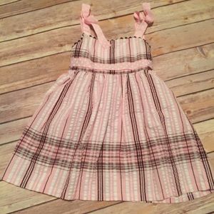 NWOT Final $ Pink & Brown Ribbon Dress 2T