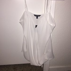 Express White Surplice Tank Top Size Small