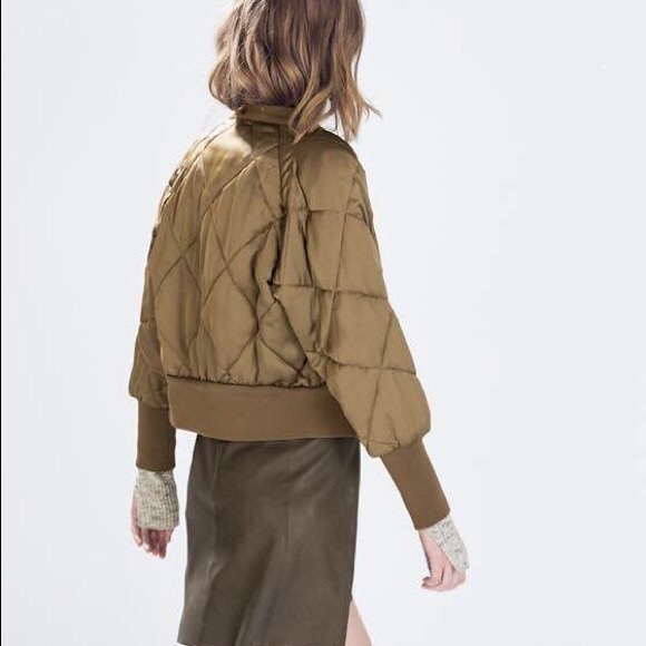 Zara Quilted Bomber Jacket - Picture 2 of 3