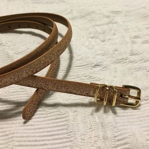J.Crew Skinny Gold Glitter Belt