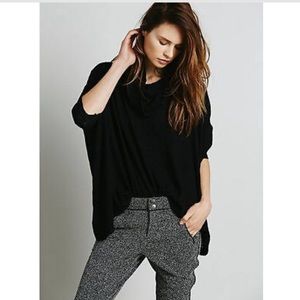 Free People Black Sweater Splits Back