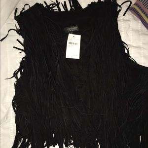 Black fringe vest