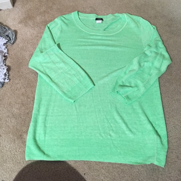 Green J. Crew linen sweater