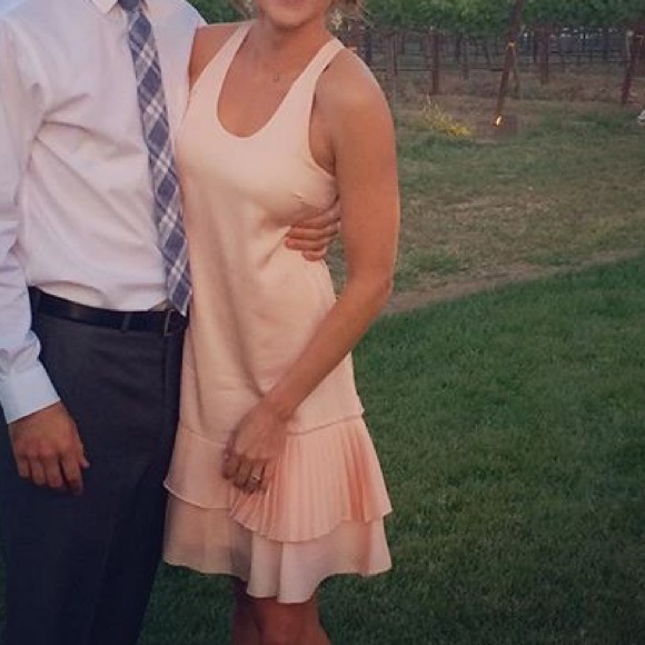 SOLD Beautiful blush drop waist flirty hem dress