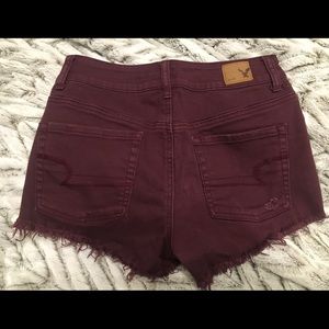 Burgundy High Waisted Shorts