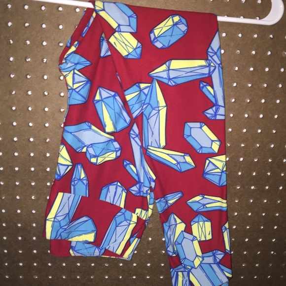 Red gem leggings OS