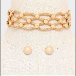 Rhodesia Mesh Gold Plated Choker