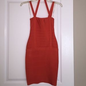 Marciano Gorgeous tangerine bandage dress