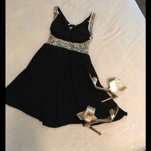 Black and gold dress