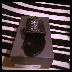 Vince Camuto gunmetal gray sandals