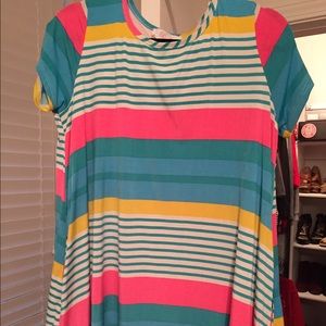 Colorful striped tunic top