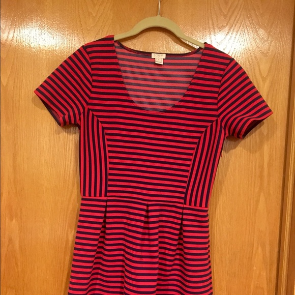 Red and Navy Striped J. Crew Dress