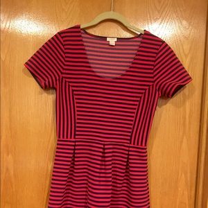 Red and Navy Striped J. Crew Dress