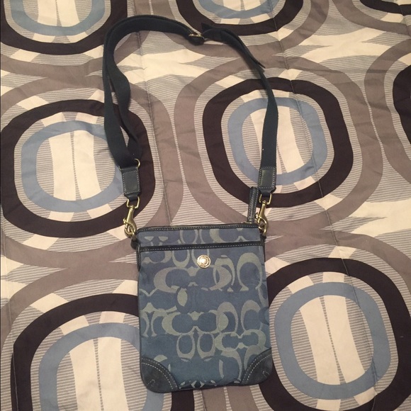 Blue coach cross body bag