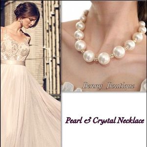 Big Pear Crystal Chain Necklace
