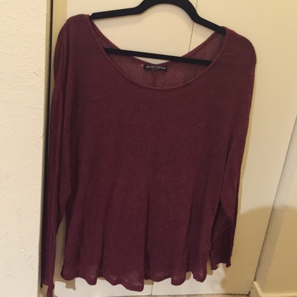 Brandy Melville maroon sheer sweater