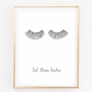 "Bat those lashes" tumblr wall decor