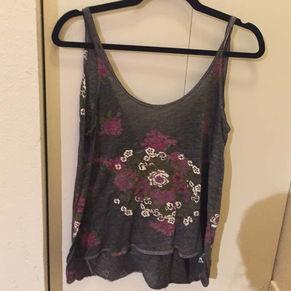 Gray scoop back tank top