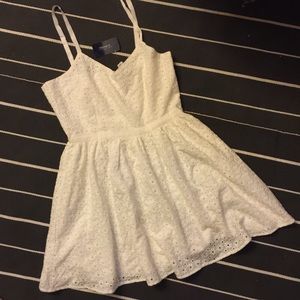 White floral eyelet dress