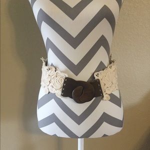 Cream lace belt