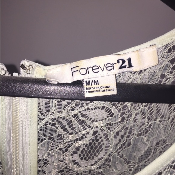 Forever 21 Mint Green Sheer Lace Empire Dress Xmas - Picture 4 of 4