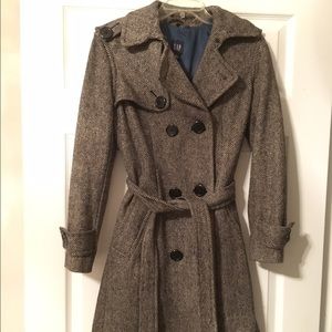 Long wool trench coat