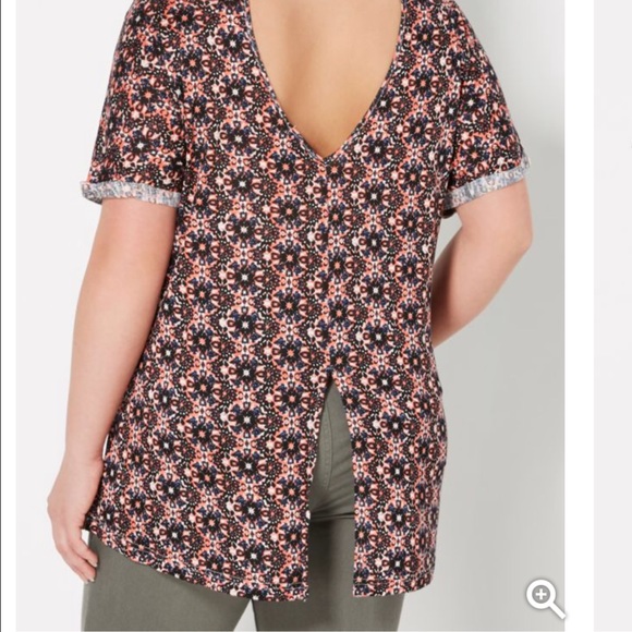 Plus Medallion Burst Split Dolman Top - Picture 4 of 4