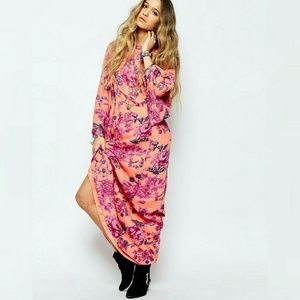 Free People Printed Maxi Dress in Clementine
