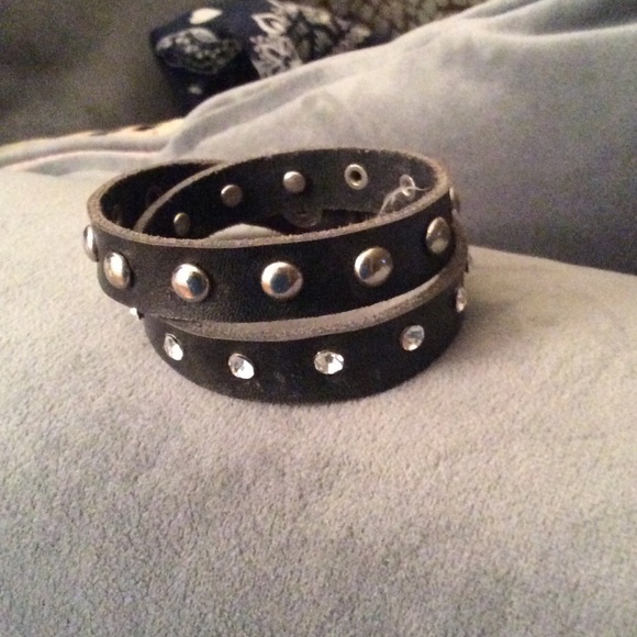 Vegan leather wrap around bracelet