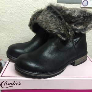 Candie's Fold-Over Faux-Fur Ankle Boots