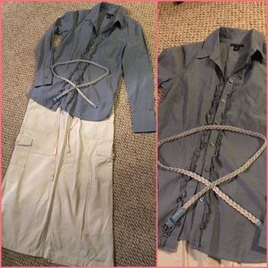 Tommy Hilfiger Shirt and Weathervane Khaki skirt