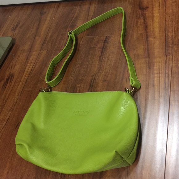 Apple green handbag.