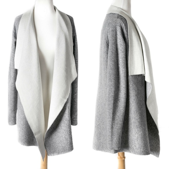 Double Faced Shawl Collar Front Sweater Cardigan - Picture 3 of 4