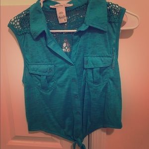 Turquoise crop top by American Rag size S