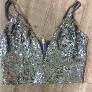 Sequin crop top
