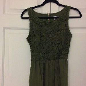 Green Crochet Maxi Dress