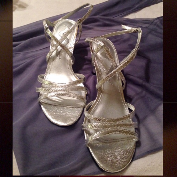 Silver Nina Heels