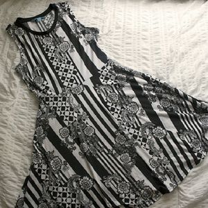 Black and White Patterned Dress