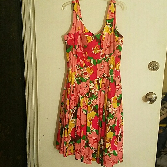 Talbots Sleeveless Pink Floral Dress