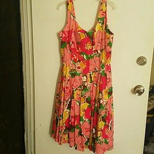 Talbots Sleeveless Pink Floral Dress