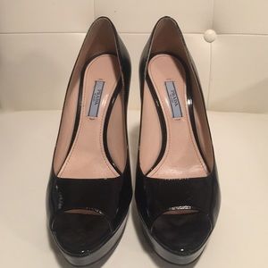 Prada peep toe platform pump Prada peep toe platform pump