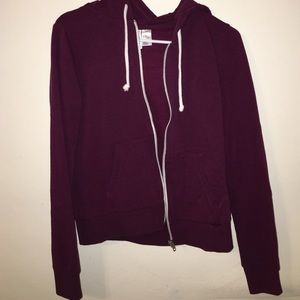 Dark maroon zip up hoodie