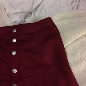 Suede Button Down Skirt