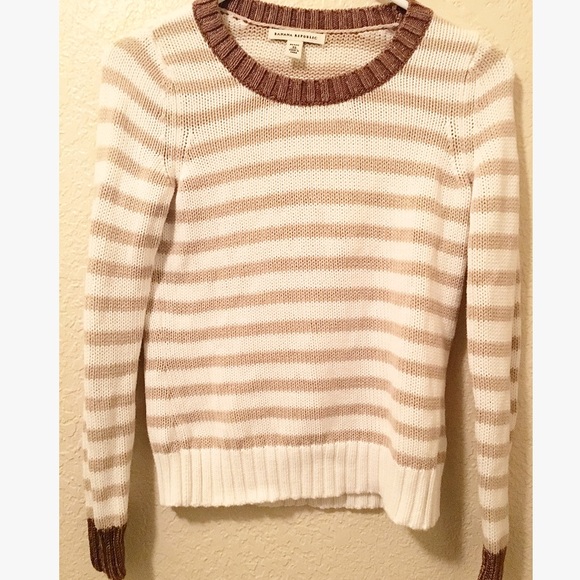 Banana Republic brown & white striped sweater ❤️