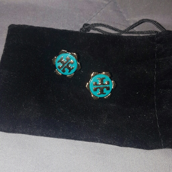 Tory Burch Walter Logo Stud Earrings