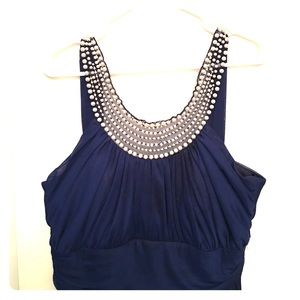 Pearl Neckline floor length dress