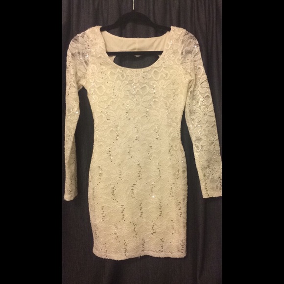 Ruby Rox Ivory Sequin Dress