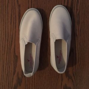 Cream slip ons