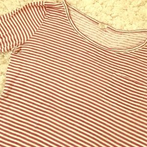 M JCrew long sleeved red/ white striped tee - SOFT