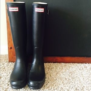 Hunter original tall rain boots- black